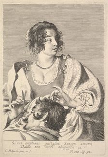 Delilah Cutting Samson's Hair. Creator: Claude Mellan
