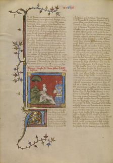 Delilah Cutting Samson's Hair, about 1360-1370. Creator: Master of Jean de Mandeville