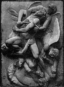 "Deliver us from Evil", from the "Lyra Germanica", 1860. Creator: T. Bolton