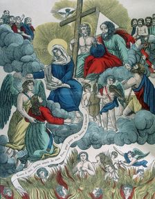 Deliverance of souls from Purgatory, 19th century. Artist: Anon