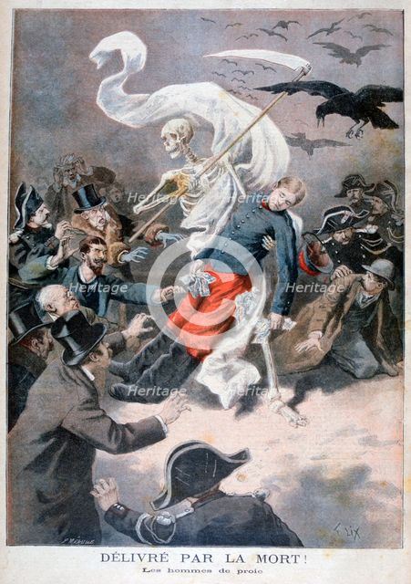 'Delivered by death!', 1896. Creator: Frederic Lix.