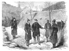 Delivering the keys in the fortress of Mont Valérien, 1871. Creator: Unknown
