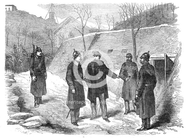 Delivering the keys in the fortress of Mont Valérien, 1871. Creator: Unknown.