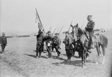 Delivering Colors to French Reg't, between c1914 and c1915. Creator: Bain News Service