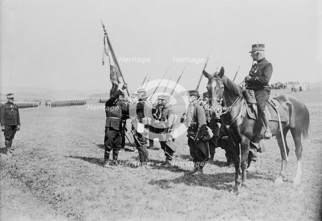 Delivering Colors to French Reg't, between c1914 and c1915. Creator: Bain News Service.