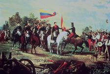 Delivery of the invincible flag of Numancia to the Nameless Battalion in 1883