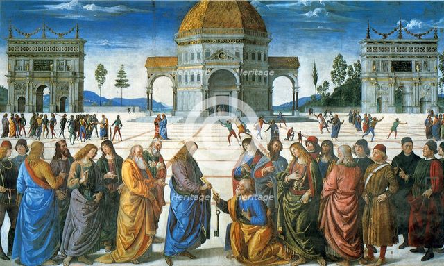 Delivery of the Keys to Saint Peter, 1481. Artist: Perugino (ca. 1450-1523)