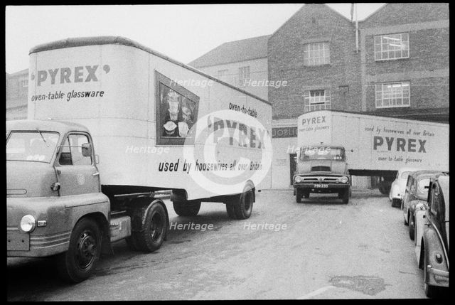 Delivery lorries, Wear Flint Glass Works, Alfred Street, Millfield, Sunderland, 1961. Creator: Eileen Deste.
