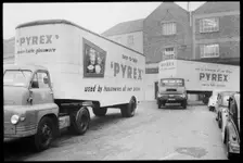 Delivery lorries, Wear Flint Glass Works, Alfred Street, Millfield, Sunderland, 1961. Creator: Eileen Deste