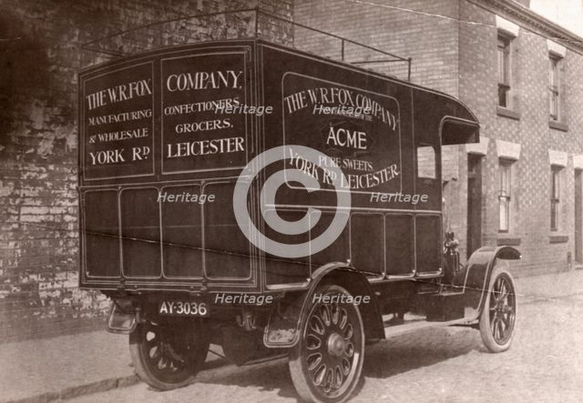 Delivery van, Leicester, 1918. Artist: Unknown