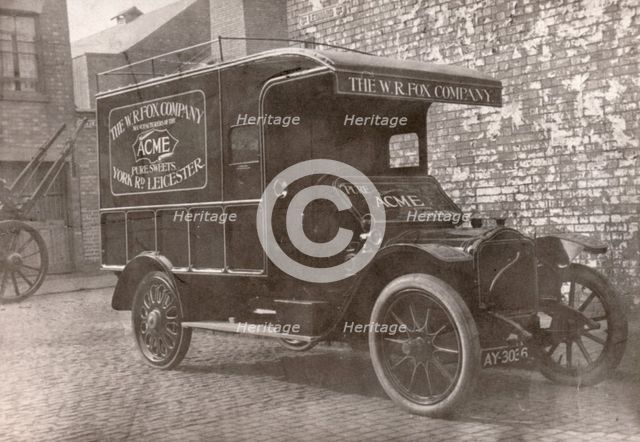 Delivery van, Leicester, Leicestershire, 1918. Artist: Unknown