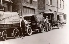 Delivery vans and carts, Conisborough, Yorkshire, 1920