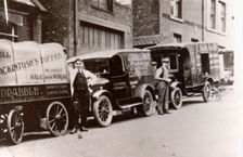 Delivery vans and carts, Conisborough, Yorkshire, 1920