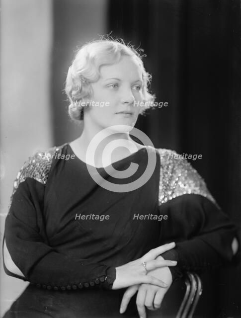 Della M. Adcock, Portrait, 1933. Creator: Harris & Ewing.