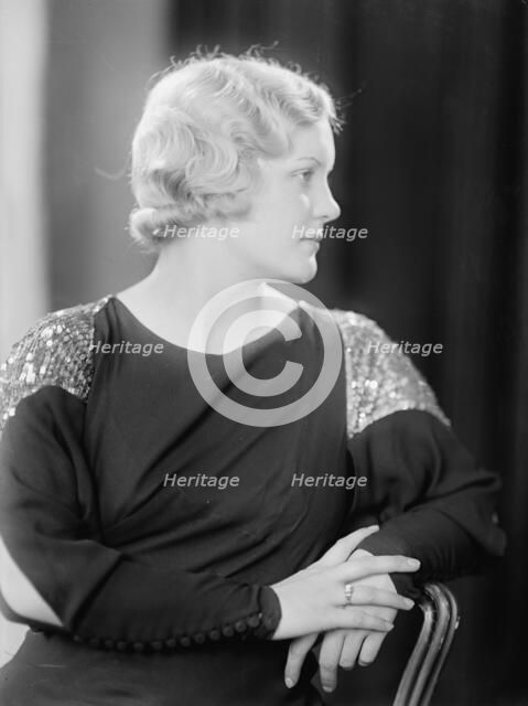 Della M. Adcock, Portrait, 1933. Creator: Harris & Ewing.