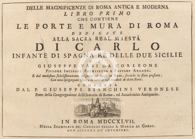 Delle Magnificenze di Roma Antica e Moderna (vol. 1), published 1747-1761. Creator: Giuseppe Vasi.