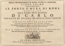 Delle Magnificenze di Roma Antica e Moderna (vol. 1), published 1747-1761. Creator: Giuseppe Vasi