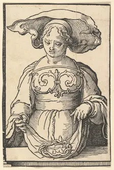 Delphic Sibyl, from the series of Sibyls, ca. 1530. Creator: Lucas van Leyden