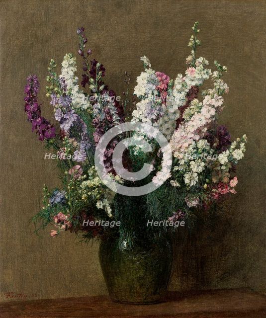 Delphinium, 1888. Creator: Fantin-Latour, Henri (1836-1904).