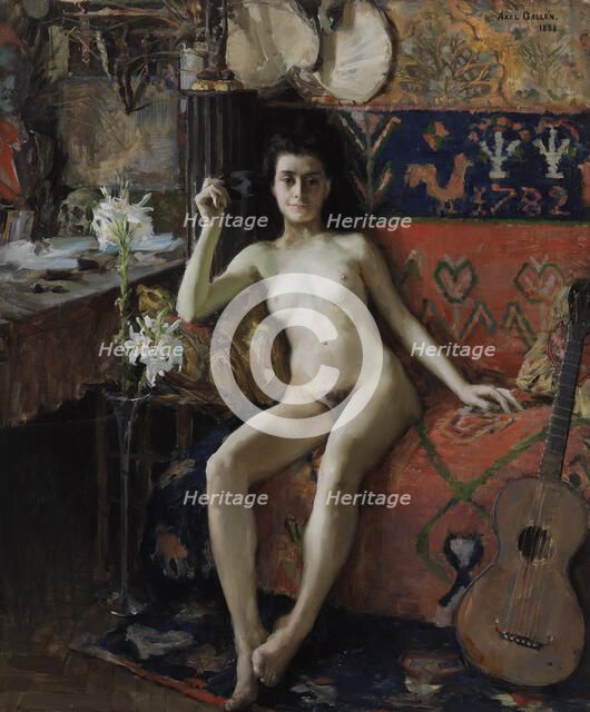 Démasquée, (Unmasked), 1888. Creator: Akseli Gallen-Kallela.