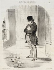Déménagé !... et pour me payer trois termes... il me laisse..., 1847. Creator: Honore Daumier