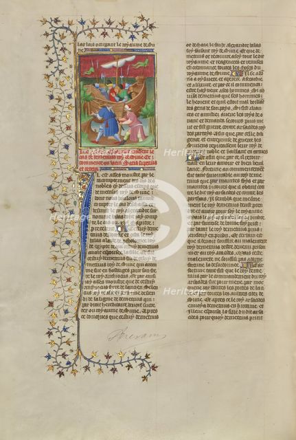 Demetrius Nicator, King of Syria, Killed as He Attempts to Land at Tyre, about 1413-1415. Creators: Boucicaut Master, Workshop of the Boucicaut Master.