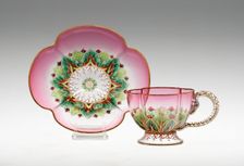 Demitasse Cup and Saucer, Austria, c. 1888. Creator: J.& L. Lobmeyr