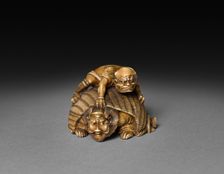 Demon Covering Shoki, 19th century. Creator: Unknown