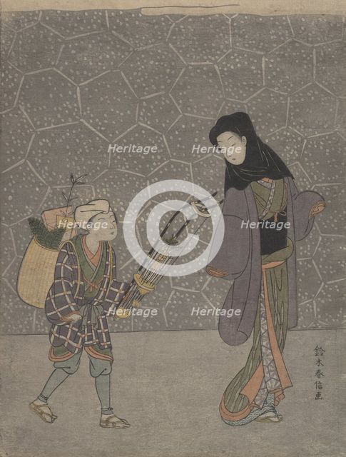Demon-crushing Bow, ca. 1765., ca. 1765. Creator: Suzuki Harunobu.