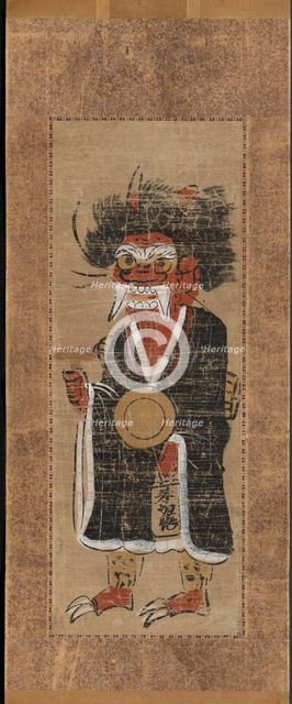 Demon Intoning the Name of the Buddha (Oni no nenbutsu), 1700s. Creator: Unknown.