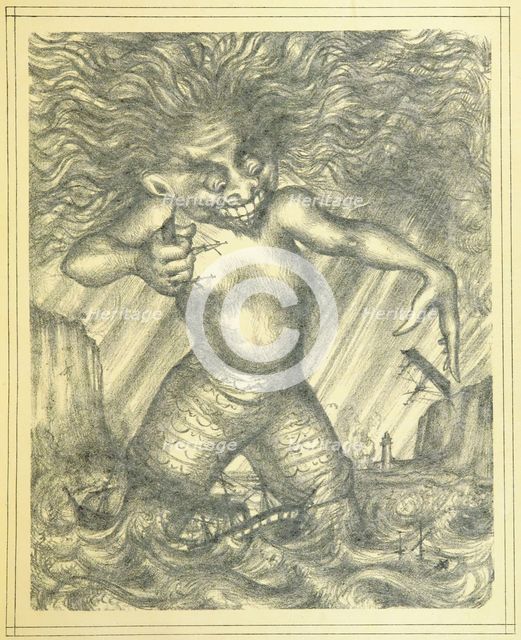 Demon sinking ships, 1885.  Creator: Unknown.
