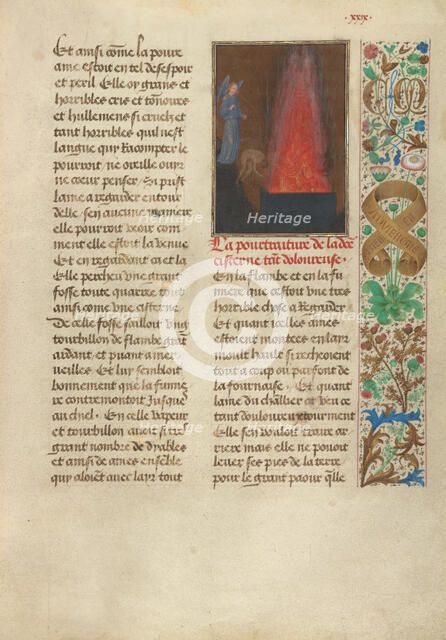 Demons Dragging Tondal into the Infernal Cistern; Les Visions du chevalier Tondal, 1475. Creator: Simon Marmion.