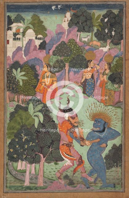 Demons Fighting Over an Animal Limb, late 17th century. Creator: Unknown.