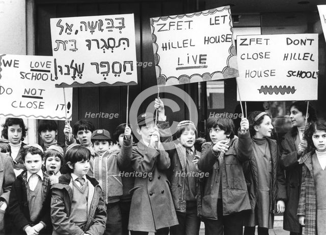 Demonstration against Hillel House School closure, London, 1981. Creator: Unknown.