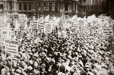 Demonstration against Hitler in front of City Hall, Philadelphia, Pennslyvania, USA, early 1930s