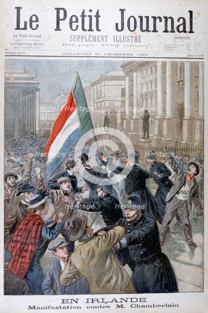 Demonstration against Joseph Chamberlain, Ireland, 1899. Artist: Oswaldo Tofani