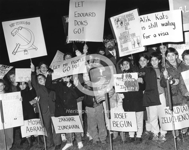 Demonstration for the release of Russian Jews, Middlesex, 1985. Creator: Sidney Harris.