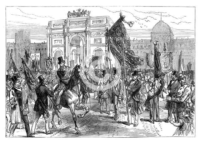 Demonstration of the Paris Freemasons, France, 1870 (late 19th century). Artist: Unknown