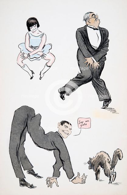 Demonstration of various modern leg movements to the music, from 'White Bottoms' pub. 1927.