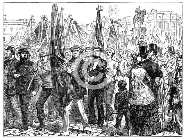 Demonstration of sailors, 19th century, (1900). Artist: Unknown