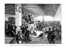 Demonstrations by students in Vienna (1848), 1900. Creator: Unknown