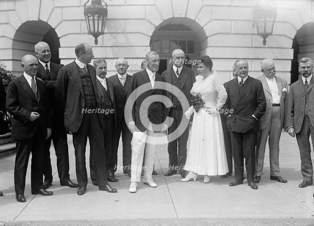 Democratic National Committee, Marsh; Lynch; Cummings; Johnson; Wilson; Mcnab; Mrs. Wilson..., 1916. Creator: Harris & Ewing.