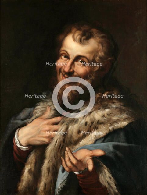 Democritus, c. 1596. Creator: Carracci, Agostino (1557-1602).