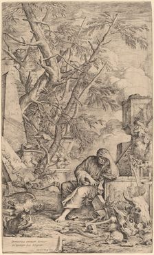 Democritus in Meditation, 1662. Creator: Salvator Rosa