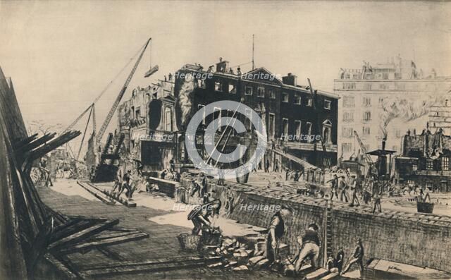 'Demolishing Devonshire House', 1927. Creator: William Walcot.