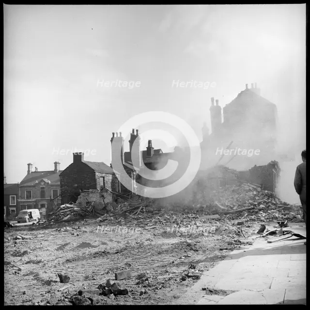 Demolition work in progress, Lichfield Street, Hanley, Stoke-on-Trent, 1965-1968. Creator: Eileen Deste.