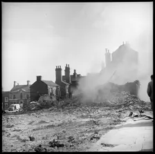 Demolition work in progress, Lichfield Street, Hanley, Stoke-on-Trent, 1965-1968. Creator: Eileen Deste