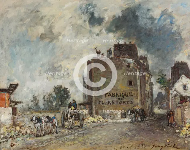 Demolition work in Rue des Francs-Bourgeois-Saint-Marcel, 1868. Artist: Jongkind, Johan Barthold (1819-1891)
