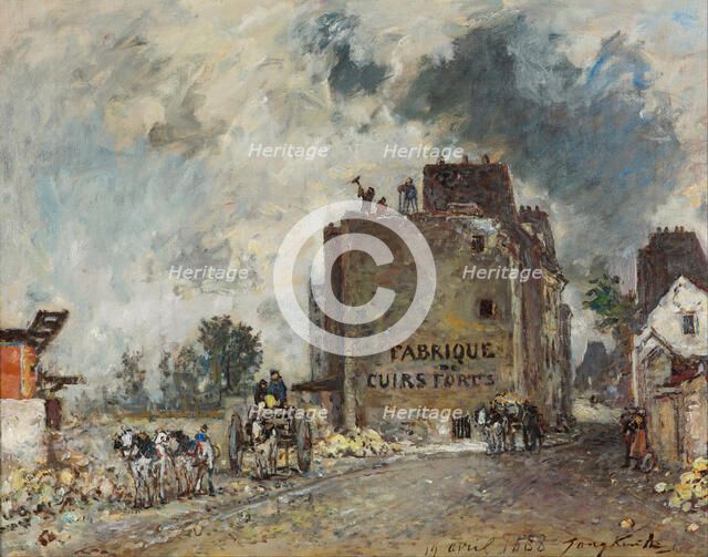 Demolition work in Rue des Francs-Bourgeois-Saint-Marcel, 1868. Artist: Jongkind, Johan Barthold (1819-1891)