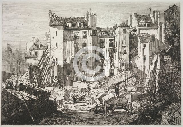 Demolition for the Openning of the Rue des Écoles, 1862. Creator: Maxime Lalanne (French, 1827-1886).
